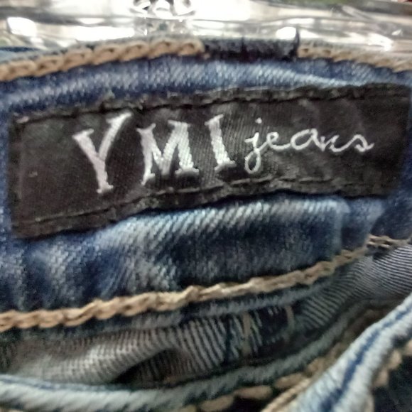 YMI Distressed Wash Low Rise Denim Jeans Junior's Size 11 (T-356) - Picture 7 of 8